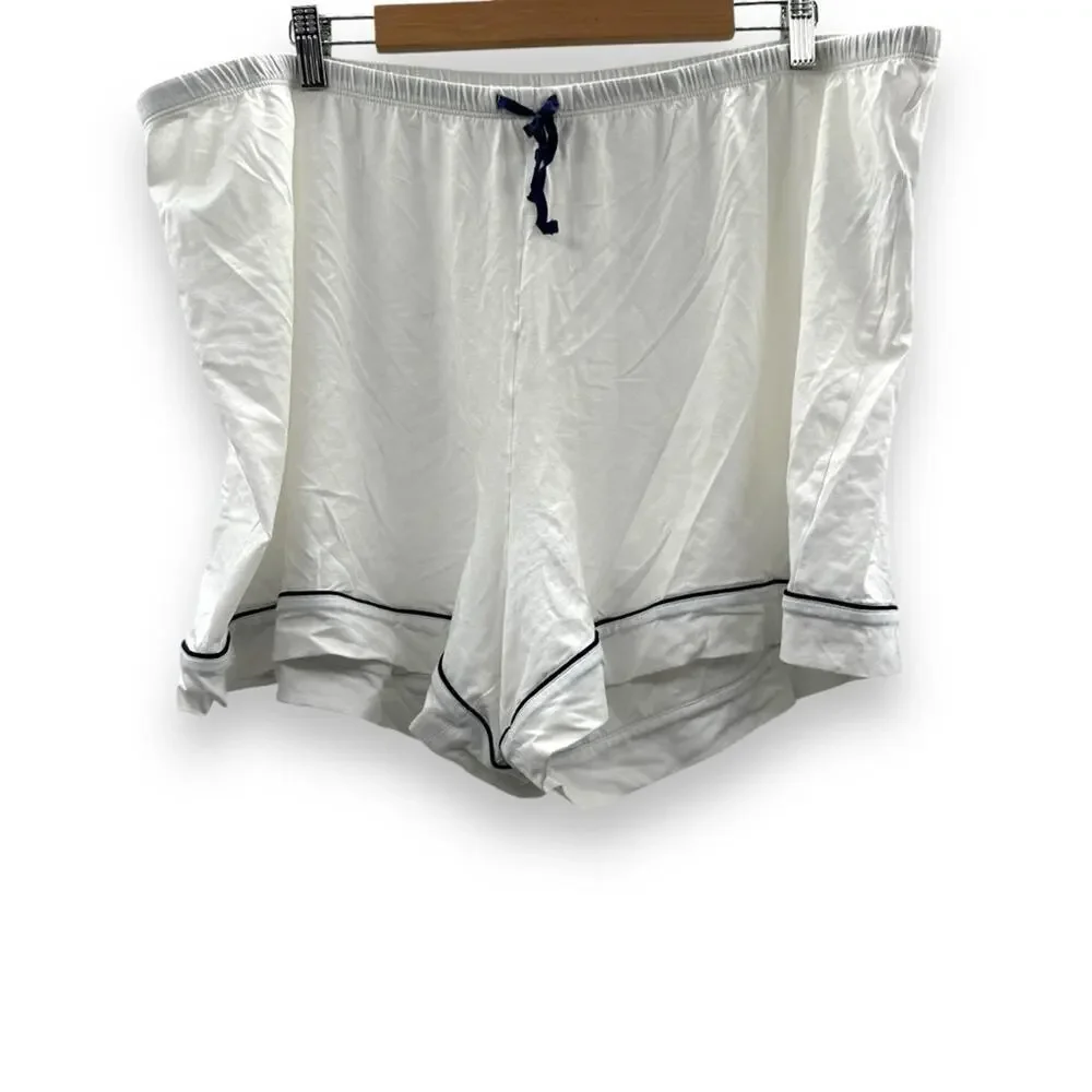 J.‎ Crew White & Navy Blue Pajama Pull-On Shorts Sz 3X
